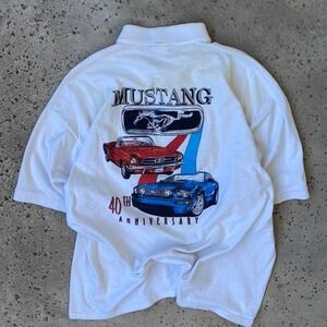 Vintage 90s Ford Mustang Anvil Polo T-Shirt Size XXL
